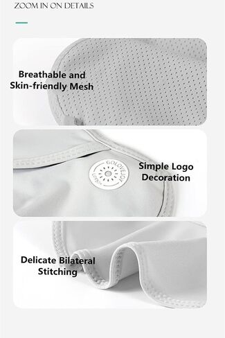 Unisex Sunscreen Mask with Detachable Hat-Brim Adjustable Ear Loop Breathable Ice Silk Face Cover UV Protection for Summer Outdoor Sports Grey in Saudi Arabia