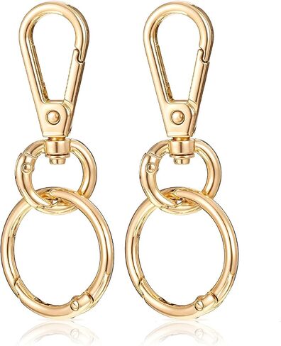 2 Sets Swivel Clasp Clip, Metal Swivel Snap Hooks Gold Keychain Clip Key Chain Hooks with Key Ring Keychain Clasp for Key Lanyard Jewelry Making DIY Crafts(2) in Saudi Arabia