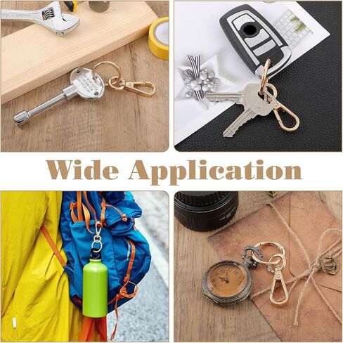 2 Sets Swivel Clasp Clip, Metal Swivel Snap Hooks Gold Keychain Clip Key Chain Hooks with Key Ring Keychain Clasp for Key Lanyard Jewelry Making DIY Crafts(2) in Saudi Arabia