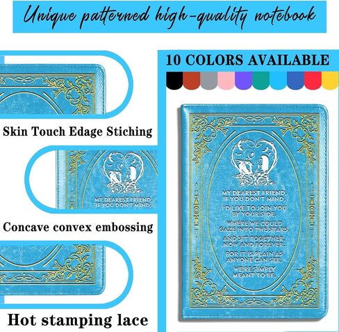 Jack and Sally Inspired Gift My Dearest Friend Leather Journal Nightmare Gift Movie Fan Gift Friend Gift Multi color Journal,1 Pack (Light Blue) (JACK FRIEND-Light Blue) in Saudi Arabia