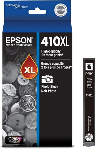 EPSON 410 Claria Premium Ink High Capacity Photo Black Cartridge (T410XL120) Works with Expression Premium XP-530, XP-630, XP-640, XP-7100, XP-830 in Saudi Arabia