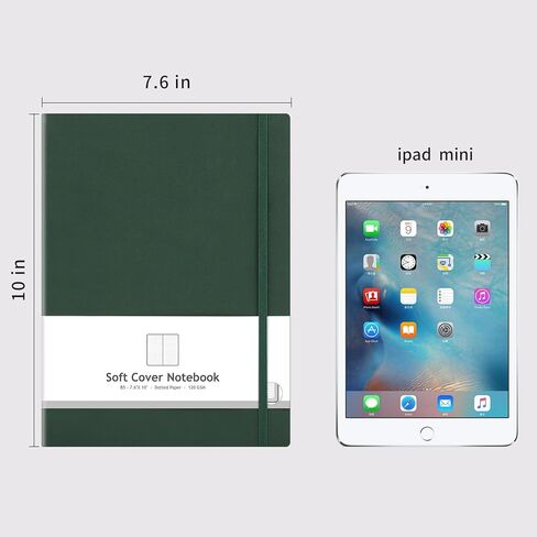 AHGXG BULLET DOTTED JOURNAL 2 Pack - B5 دفتر Notebook Grid Grid Grid (7.6 '× 10' ') مع ورق نقطة 120gsm كثيف ، غطاء جلدي ناعم ، إجمالي 384 صفحة ، الجيب الداخلي - Blackgreen in Kuwait