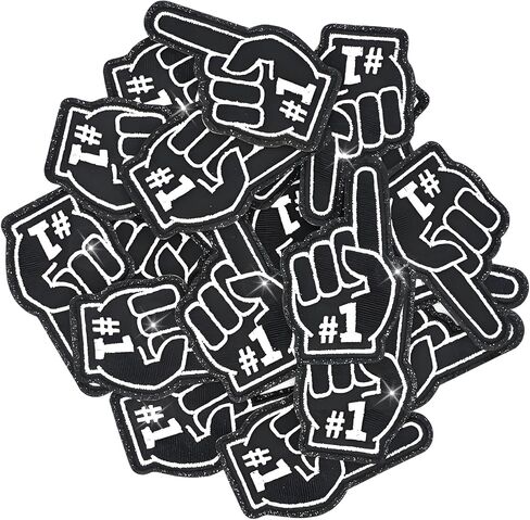 8 Pcs Game Day Patches Sports Fan Index Finger Number One Iron On Embroidered Patches for Clothes, Hat, Socks, DIY Accessories 3 x 1.6 inch (Blue) in Saudi Arabia