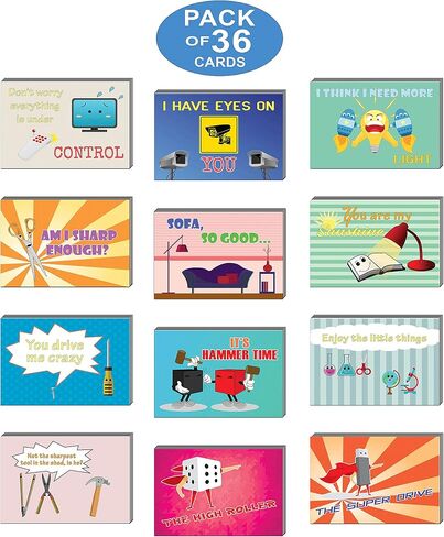Creanoso Food and Drinks Comedic Postcards (36-Pack) - – Unique and Silly Note Card Bulks Assorted Pack – Cool Gifts for Men, Women, Employees – Great Greeting Cards Collection Set in Saudi Arabia