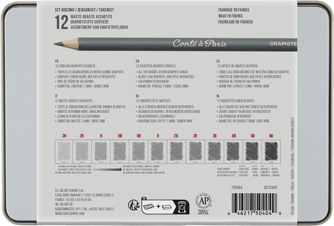 Conté à Paris 12 Count Assorted Graphite Pencil Drawing Set in Kuwait