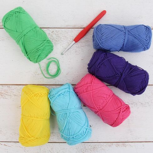 Threadart Crochet 100 ٪ حجم القطن النقي 2 مجموعة الغزل | ألوان الصقيع | حزمة من 6 skeins كل 50 غرام | خيوط غرامة #2 خيوط | 165 ياردة لكل skein in Kuwait