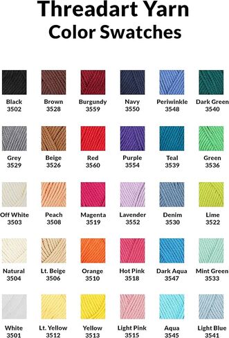 Threadart Crochet 100 ٪ حجم القطن النقي 2 مجموعة الغزل | ألوان الصقيع | حزمة من 6 skeins كل 50 غرام | خيوط غرامة #2 خيوط | 165 ياردة لكل skein in Kuwait