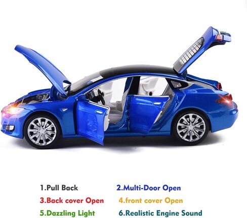 Toy Car Model S Alloy Model Cars Pull Back Vehicles 1/32 Scale Car Toys for Toddlers Kids (Blue) in Saudi Arabia