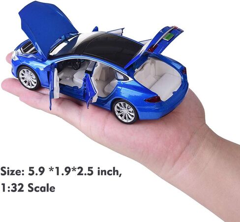 Toy Car Model S Alloy Model Cars Pull Back Vehicles 1/32 Scale Car Toys for Toddlers Kids (Blue) in Saudi Arabia
