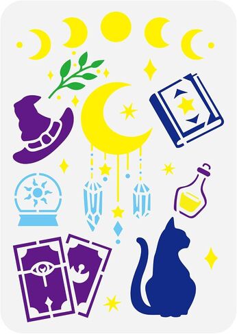 FINGERINSPIRE Gnome's Daily Routine Painting Stencil 8.3x11.7inch Reusable Mopping Gnome Template Painting Gnome Stencil Cooking Gnome Fishing Gnome Stencil Reusable Gnomes Pattern Drawing Template in Saudi Arabia