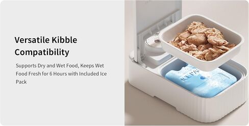 F22 2-Meal Automatic Pet Feeder for Cats and Small Dogs with Ice Pack in Saudi Arabia