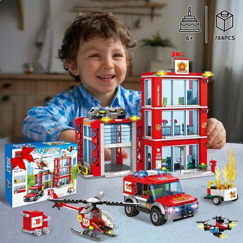 City Floating Boats Building Set, Police Boat and Fire Rescue Boat, Compatible with Lego Ship City STEM Building Toys, Ideal Gift for Kids Boys Girls 6 7 8 9 10 11 12 in Saudi Arabia
