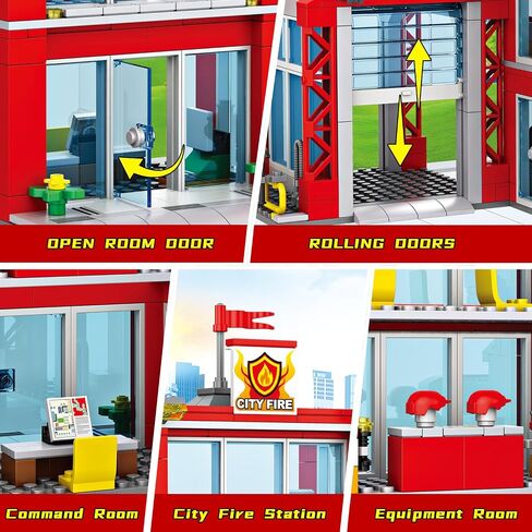 City Floating Boats Building Set, Police Boat and Fire Rescue Boat, Compatible with Lego Ship City STEM Building Toys, Ideal Gift for Kids Boys Girls 6 7 8 9 10 11 12 in Saudi Arabia
