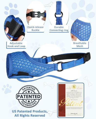 LuckyPaw Soft كمامة للكلاب المتوسطة الحجم الحجم بيغل لابرادور الرعاة الألمانية ، كمامة الكلب لمنع مضغ العض ، واقي فم قابل للتعديل للتنفس لتدريب المشي (الأسود ، م) in Kuwait