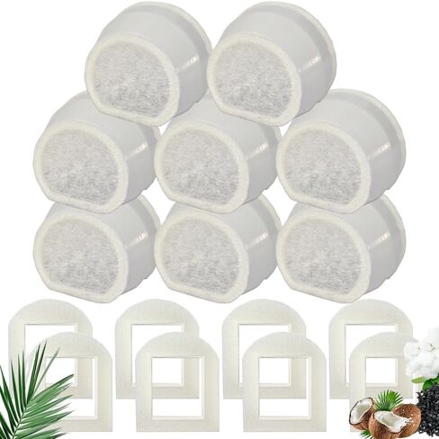 Cat Water Fountain Replacement Carbon Filter Compatible with PetSafe Drinkwell Ceramic & Stainless Steel Pet Water Fountains for Dog Cat with Replacement Foam Filters (6+6 PACK) in Saudi Arabia