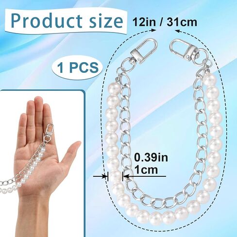 HINZIC Pearl Purse Chain Straps, Gold Handbag Charm Extender Replacement, Metal Shoulder Crossbody Bags Accessories for Women in Kuwait