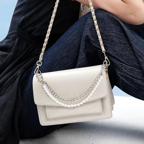 HINZIC Pearl Purse Chain Straps, Gold Handbag Charm Extender Replacement, Metal Shoulder Crossbody Bags Accessories for Women in Kuwait