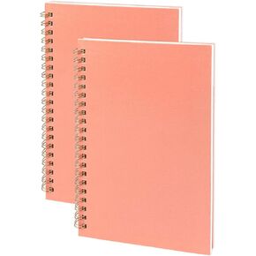 Pastel Pink Sketch Coil Notebooks, 2-Pack, 7.5 x 5.1 Inches, Hardcover with 1150GSM Cardstock, 100 Pages / 50 Sheets, 100GSM Paper