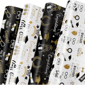 Soccer Football Wrapping Paper, 12 Sheets Birthday Wrapping Paper 28 x 20 in Folded Flat Gift Wrapping Paper 4 Style Sports Gift Wrap Paper for Boys Birthday Party Holiday Back to School Gifts
