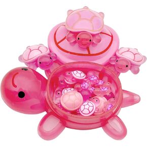 20 Pcs Turtle Family Resin Ornament Sea Turtle Models Statues Tortoise Decor Accessories Miniature Animal Decoration for Fairy Garden Micro Landscape Fish Tank Plant Bonsai Dollhouse (Pink)