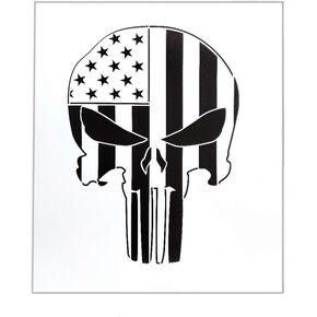 OBUY Punisher Skull Stencil for Painting on Wood, Walls, Fabric, Airbrush, More | Reusable 12 x 14 inch Mylar Template