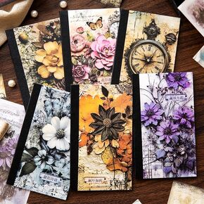 Alideco 240pcs Vintage Scrapbook Paper Floating Life and Flowers Series Scrapbooking Paper for Journaling Supplies, Decorative Craft Paper for Junk Journals(fushenghuashi)