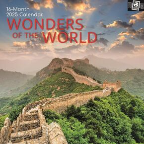 The Gifted Stationary 2025 Square Wall Calendar, Wonders of the World, 16-Month Passport Collection Theme Hanging Calendar with 180 Reminder Stickers, Month Planner for Home, Creative Spaces, 12x12 In