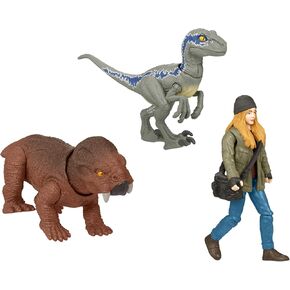 Jurassic World Dominion Human & Dino Pack Maisie & Velociraptor Beta & Accessories, Authentic Action Figures, Movable Joints, Ages 4 Year & Up