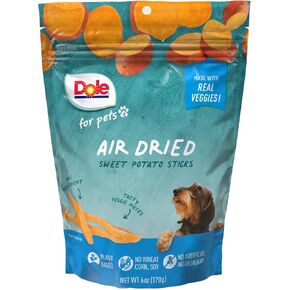Dole for Pets Air Dried Sweet Potato Dog Treats, 6oz |Made with Real Sweet Potato, Single Ingredient, Limited Ingredient Dog Treats, No Wheat, Corn, Soy, Artificial Flavors, Colors, or Preservatives