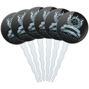 Supernatural Saving People Hunting Things Cupcake Picks Toppers Decoration Set of 6