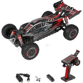 GoolRC WLtoys 124010 RC Cars for Adults, 1:12 Scale Remote Control Car, 4WD 55KM/H High Speed RC Racing Car, 2.4GHz All Terrains Off Road RC Buggy Trucks for Kids with 2 Batteries (Orange) in Kuwait
