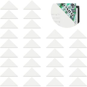 PYD Life 30 Pack Sublimation PU Leather Corner Bookmarkers 2.36" Triangle White Blanks for Reading Lover Personalized Reading Gifts