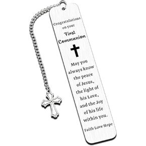 Fleure Esme First Communion Gifts for Girls Boys Bookmark Christian Gifts for Women Men Confirmation Baptism Gifts for Girls Boys Easter Basket Stuffers for Girls Boys Teens Religious Bible Verse