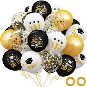 2025 Graduation Party Decorations, 68pcs Graduation Balloons Blue and Gold Graduation Decorations for College High School Class of 2025 Congrats Grad Party Decor
