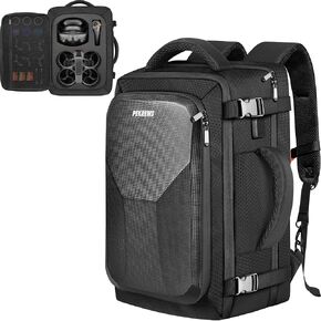 Avata 2 Case, Expandable Carry On Backpack Fits 17.3 Inch Laptop, Travel Large Capacity Avata 2 Bag for DJI Avata 2 Fly More Combo, Sturdy Waterproof Carrying Case for DJI Avata 2 Accessories