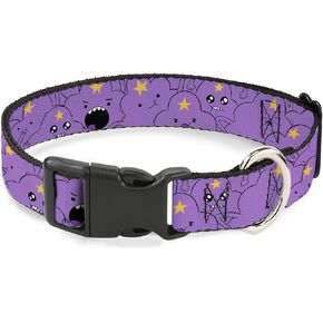 Cartoon Network Dog Collar with Plastic Buckle, Quick Release, Easy Adjustable, Adventure Time Lumpy Space Princess, 15 to 24 Inches 1.0 Inch Wide