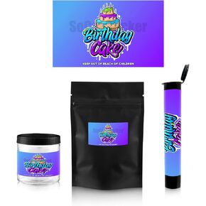 100pcs Adhesive Waterproof Label Stickers for 116mm Joint Holder (Pre roll Tubes), Smell Proof Bag and Jars (Vinyl Sticker Pack) - Peel and Stick Labels with Easy DIY Application (GDP)