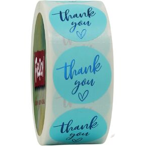 (3 Sizes-2") Blue Thank You Stickers, 2 inch Thank You Sticker Labels Roll, 500 Gold Foil Thank You Stickers Small Business, Adhensive Labels for Small Business Supplies (2 inch)