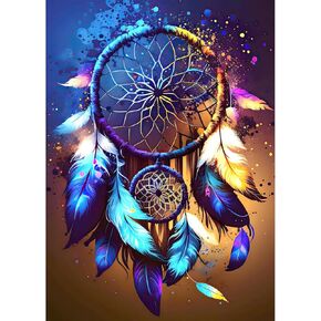 RICUVED Diamond Art Kits for Adults, Diamond Art Kits Full Round Drill Dreamcatcher Diamond Art, Starry Sky Diamond Gem Dots Art and Crafts for Gift Home Wall Decor 12x16Inch