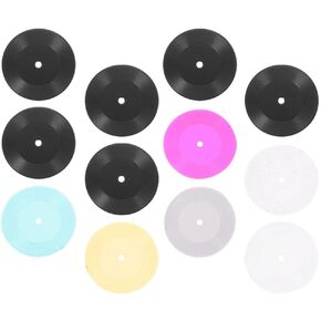 Vaguelly Dollhouse Record Decoration, 12pcs Miniature Phonograph Record Model 1:12 Scale Vintage Record Model Tiny Vinyl Records for Doll Furniture Accessories