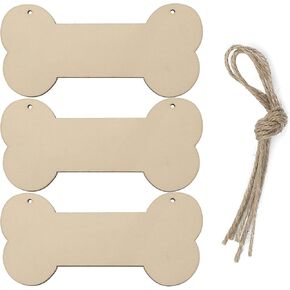 Dog Bone Hanging Wood,Unfinished Sign Blank Hanging Wood DIY 3pcs