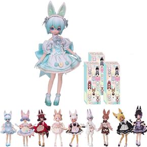 BJD Dolls Blind Box,Kawaii Easter Bunny BJD Dolls Elf Rabbit Series 1/6 Ball Jointed Doll Collectable Action Figure for Girls Birthday Party Gift (1/12-UF Band-1pack)