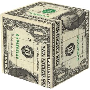 3x3 Speed Cube, One-Dollar Notes Bill Pattern UV Printing Cube Magic Cube Educational Puzzles Toys for Kids,Beginners and Adults (Stickerless)