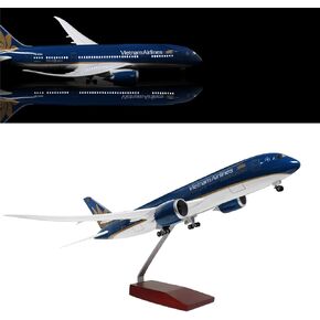 24-Hours 18" 1:130 Airplane Model Vietnam Boeing 787 Plane Model with LED Light(Touch or Sound Control) for Decoration or Gift