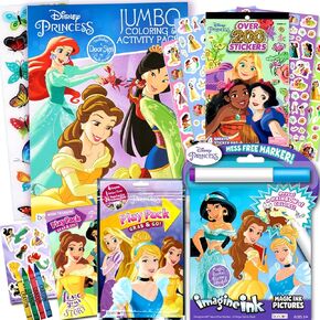 Disney Princess Coloring Book and Sticker Activity Set for Kids - Bundle with Princess Books, Princess Imagine Ink, Stickers, and More – Featuring Cinderella, Rapunzel, Ariel, Belle and More