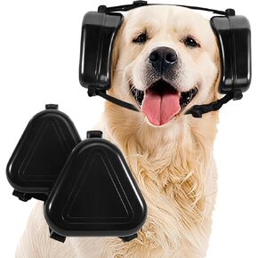 Dog Ear Muffs Noise Protection, Noise Cancelling Headphones for Dogs, Ear Covers for Hearing Protection and Anxiety - Black