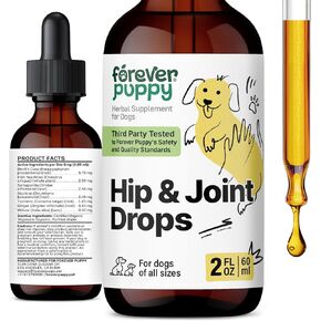 قطرات الورك والمفاصل للكلاب - دعم التنقل المشترك للكلاب ث/جذر الكركم ، Devil's Claw & Sarsaparilla - المكملات الغذائية السائلة لجميع السلالات والأحجام - 2 أوقية