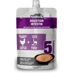 PureBites+ Gut & Digestion Squeezables for Dogs, only 5 Ingredients, case of 15