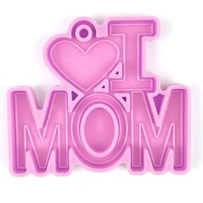 MOM Word Keychain Silicone Mold,I Love MOM Letter Epoxy Resin Casting Mold for DIY Mothers Day Birthday Thanksgiving Gift