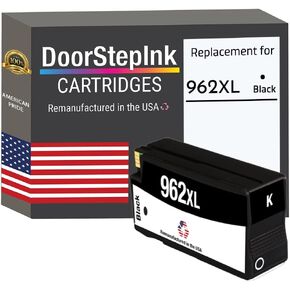 DoorStepInk Remanufactured in The USA Ink Cartridge Replacements for HP 962 XL 962XL Black for Printers HP Officejet Pro 9010, 9012, 9013, 9015, 9016, 9019, 9020, 9025